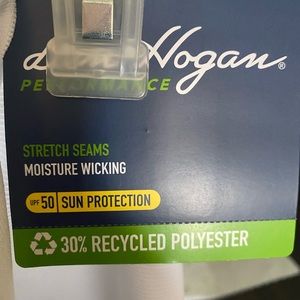 New white/light grey pin stripe polo